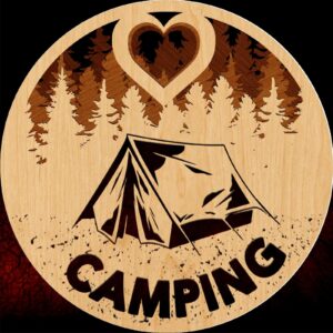 Love Camping Forest Scene, SVG, Digital Download, Glowforge, LaserTemplate