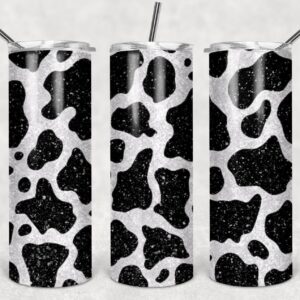 Cow Hide Glitter Pattern, 20oz. Skinny Straight Tumbler, PNG File