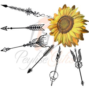 Sunflower, Arrows, Sublimation, Waterslide, PNG File