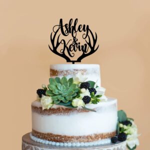 Wedding Cake Topper, PNG File, SVG File , Antler, Personalized Cake Topper, Wedding, Custom Cake Topper, Glowforge