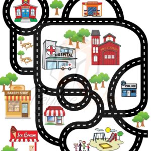 Race Track for Dad, Gift for Dad, Father's Day, Kids Road Map, Roads on Back of Shirt, Car Play Mat, PNG|SVG File