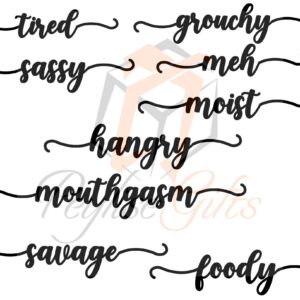 Place setting words, funny Christmas decor, DIY Christmas craft, Christmas favors for guest, holiday place settings, snarky, PNG, SVG