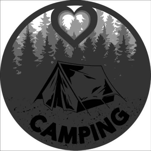 Love Camping Forest Scene, SVG, Digital Download, Glowforge, LaserTemplate