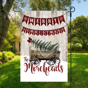 Christmas Wagon, Christmas, Wagon, Christmas Tree, Merry Christmas, Personalized Garden Flag, Flag Decor, 12"x18" in size