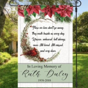 In Loving Memory Personalized Photo Memorial Garden Flag, Any Message Double Sided, In Loving Memory Cemetery Grave Flag Decor, 12"x18" in size